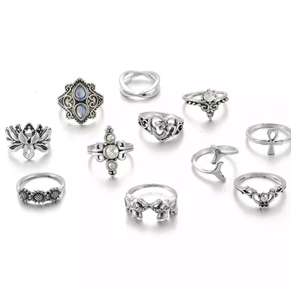 Silver Bohemian Ring Set - Picture 6 of 7